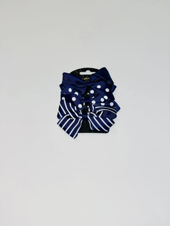 Picture of 1842-NAVY BLUE HAIR BOW X3